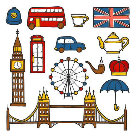 Big Ben and London Eye Clip Art